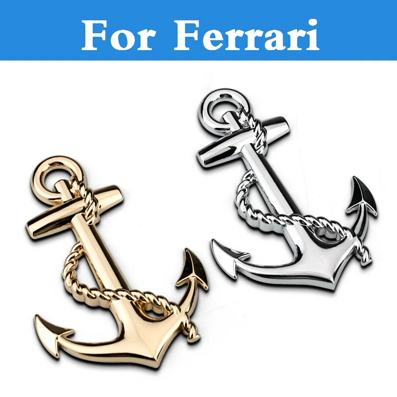 Metal anchor cross navy Auto sticker Decals badge emblem For Ferrari 488 GTB 575M 612 California F12berlinetta F430 FF LaFerrari