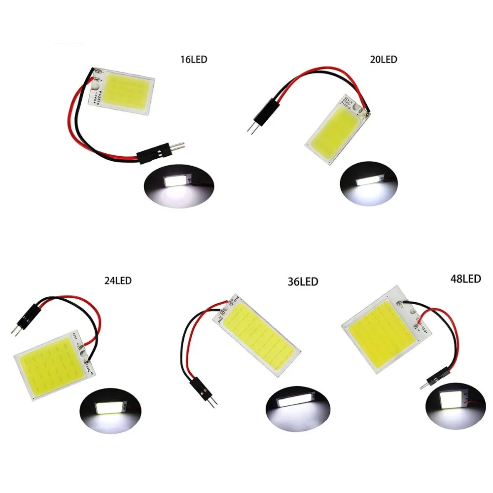 Высокое качество COB светодиодный панельный светильник супер белый автомобильный светильник для чтения карты Авто купольная интерьерная лампа с адаптером T10 Festoon Base 12 В DC