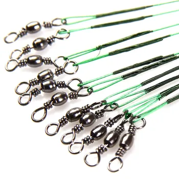 

60pcs Fly Fishing Line 15cm/20cm/25cm With Stainless Steel Rolling Swivels Vislijn Braided Line Peche Free Shipping