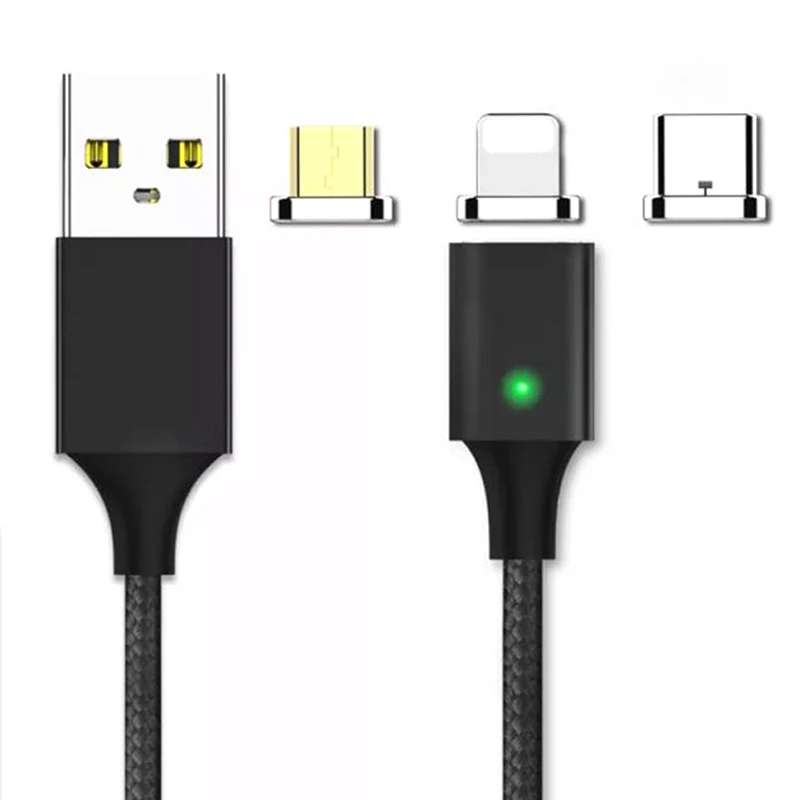 Светодиодный магнитный usb-кабель/mi cro USB/type-C для IPhone X Xs Max магнитное зарядное устройство для samsung для Xiaomi mi 9 USB C зарядный разъем