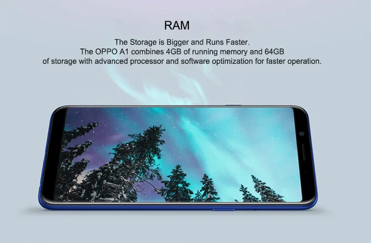 OPPO A1 4GB RAM 64GB ROM Helio P23 MTK6763T 2.5GHz Octa Core 5.7 Inch Full Screen Android 7.1 4G LTE Smartphone