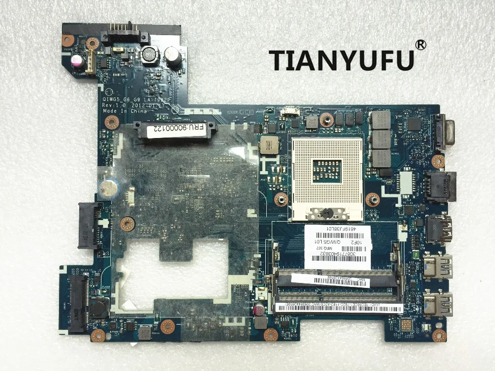 

LA-7982P High Quality For Lenovo G480 Laptop Motherboard g480 P480 QIWG5_G6_G9 Motherboard tested 100% work
