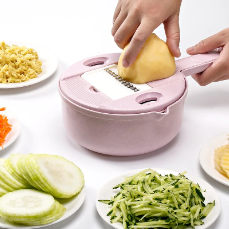 

Multifunction Shredder Grater Vegetable Fruit Slicer Kitchen Cutting Tool Egg White Separator Potato Grinder Drain Basket Slicer