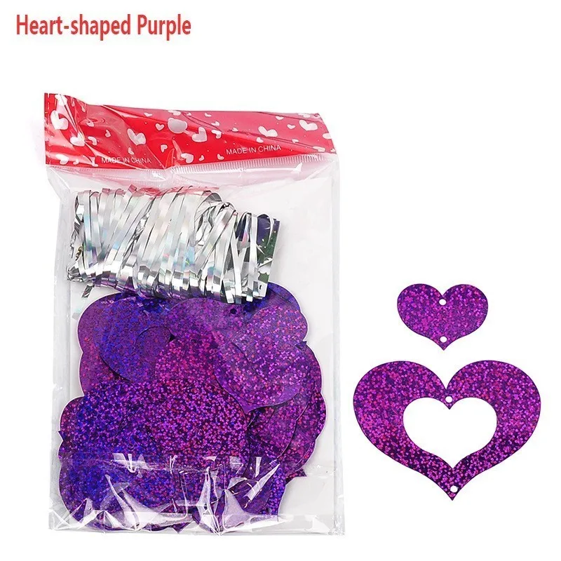 Сделай Сам, лазерная подвеска в виде шара, звезда, бабочка, дельфины, свадебное украшение, день рождения, вечеринка, холостяк, курица, невеста - Цвет: Heart-shaped Purple