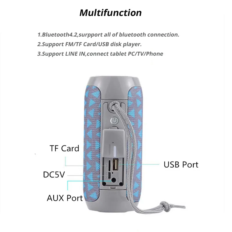 TG117 Портативная звуковая колонка, водонепроницаемый bluetooth-динамик, открытый велосипедный сабвуфер, басовый беспроводной громкий динамик FM TF