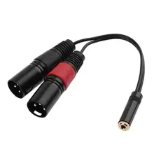 

0.2m 3.5mm TRS 1/8inch Stereo Female to Dual XLR Male Y Splitter Cable Wire Splitter AUX Cable Headset Splitter Adapter Hot Sale