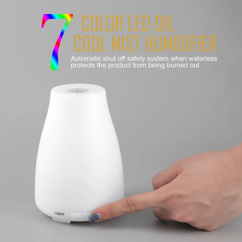 Vente 2018 Huile Essentielle Brume Fraîche Humidificateur Aroma Diffuseur pour La Maison Bureau Sans Eau Arrêt Automatique 7 Couleur LED Lumières changeant New