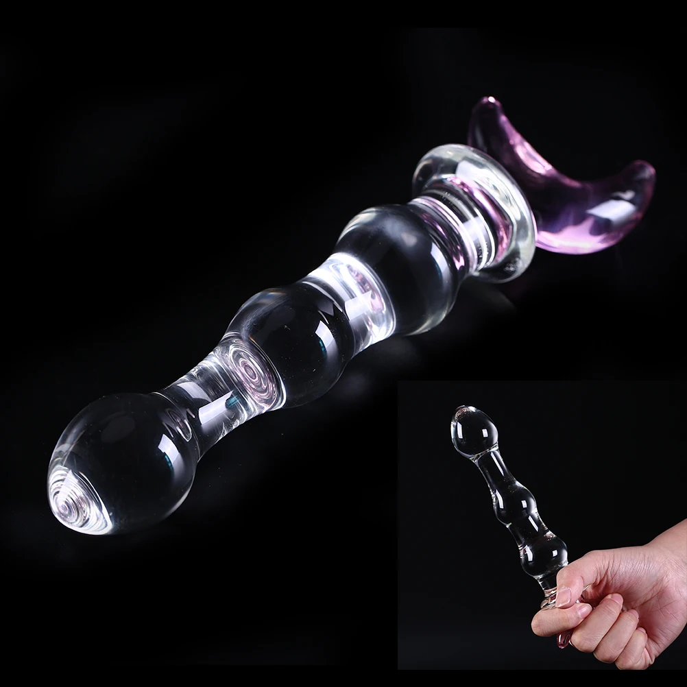 1PCS Glass Anal font b Dildo b font Butt Plug Anal Beads Erotic Sex Toy for