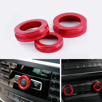 

For Mercedes-Benz A B CLA GLA Class Air-Condition Button Trim Red 3pcs New Accessory Practical Decorative Covers Set