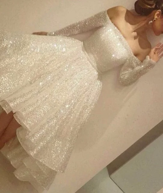 

ZTVitality Women Winter Dress New Sexy Solid White Full Mini Sequins Dress 2018 Vestidos Fashion Party Dresses Vestido De Fiesta