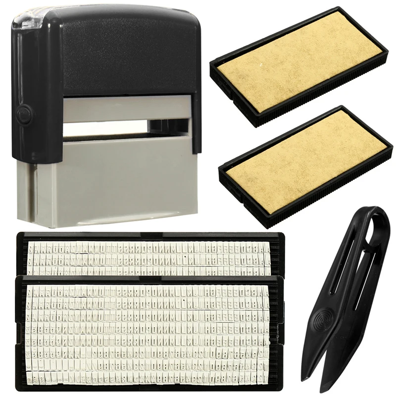 

1 Pcs Custom Personalised Self Inking Rubber Stamp Kit Business Name Address DIY WXV Sale