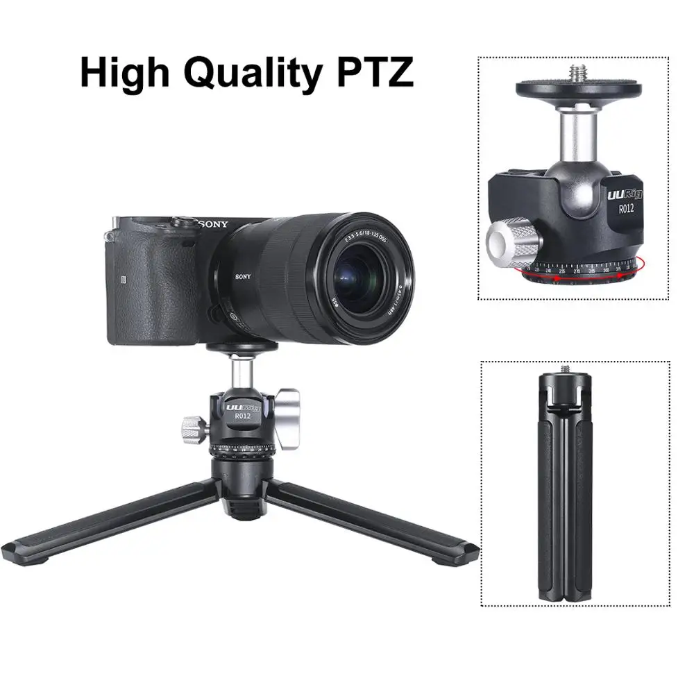 

Aluminum Alloy Tripod PTZ Quik Locking Angle Adjustable Ballhead Horizontal Vertical Shooting with 3/8 1/4 screw for Sony Nikon