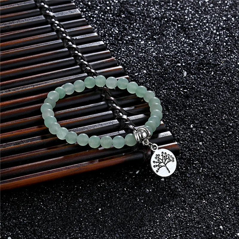 Bobo Cover, новинка, высокое качество, 6 мм, натуральный драгоценный камень, матовый зеленый камень, пара браслетов, для девушек, милый, для йоги, мужской Браслет-амулет, homme