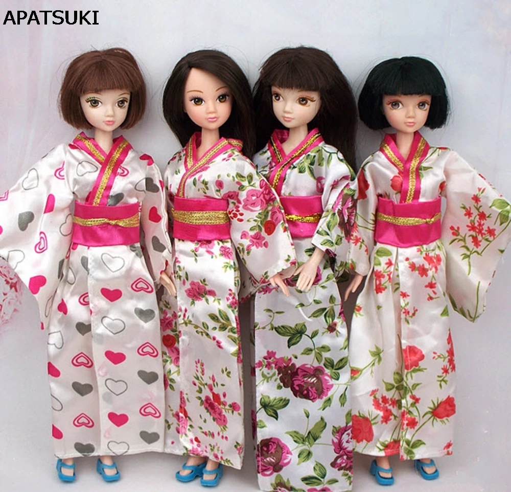 

Handmade Fashion Doll Clothes Outfit Traditional Japanese Kimono Dress For Barbie Doll For 1/6 BJD Dolls Cosplay Costume