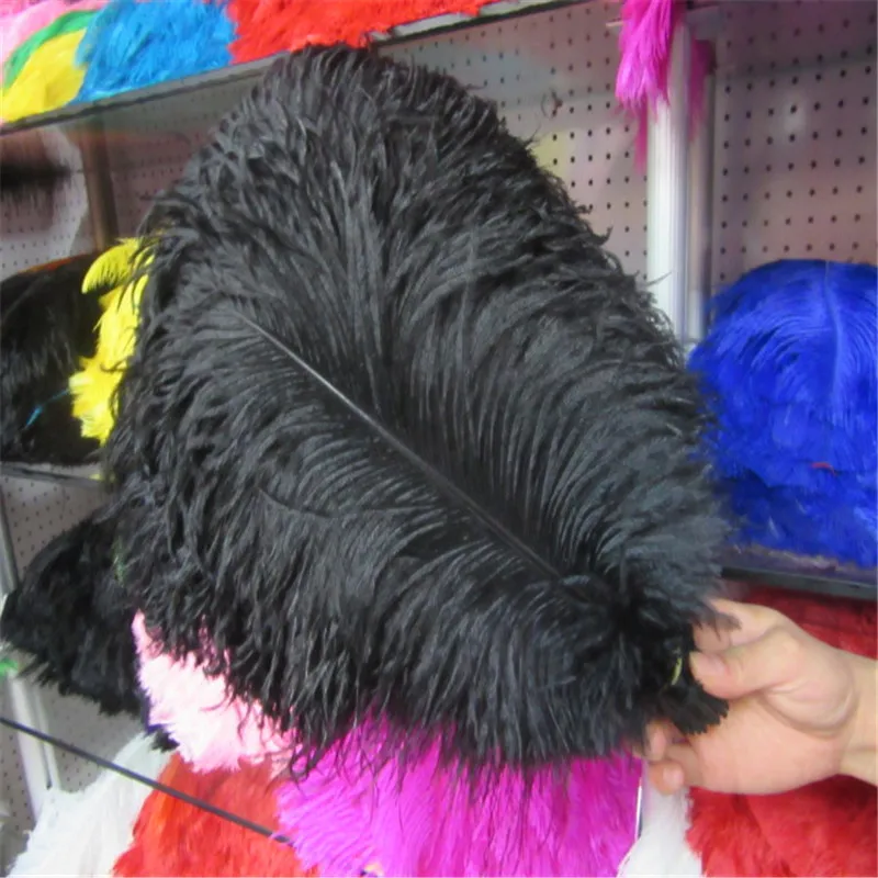 Натуральные перья страуса 15-65 см 6-30 дюймов Diy рождественские украшения для свадебного платья черные перья страуса