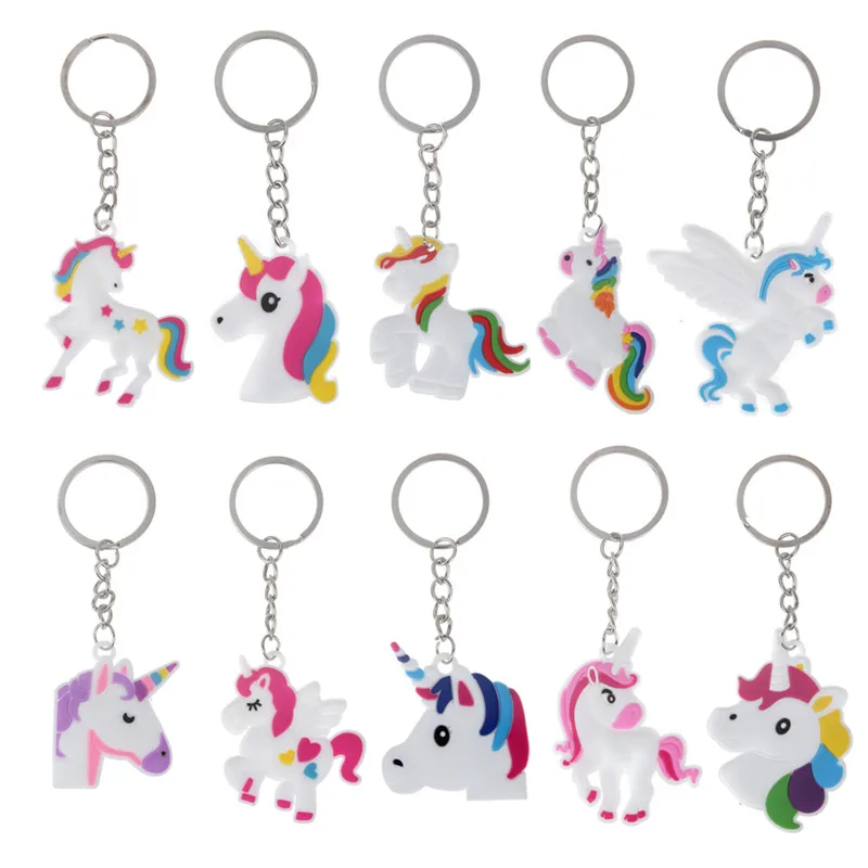 

New Arrival Silicone Fairytale Unicorn Bag Charm Pendant Keychain For Girl Women Keyring Jewelry Gift