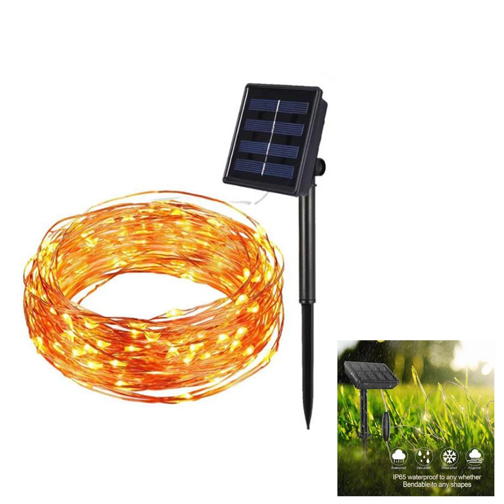 Solar Lamp Copper Wire LED String Waterproof Fairy Solar light Outdoor