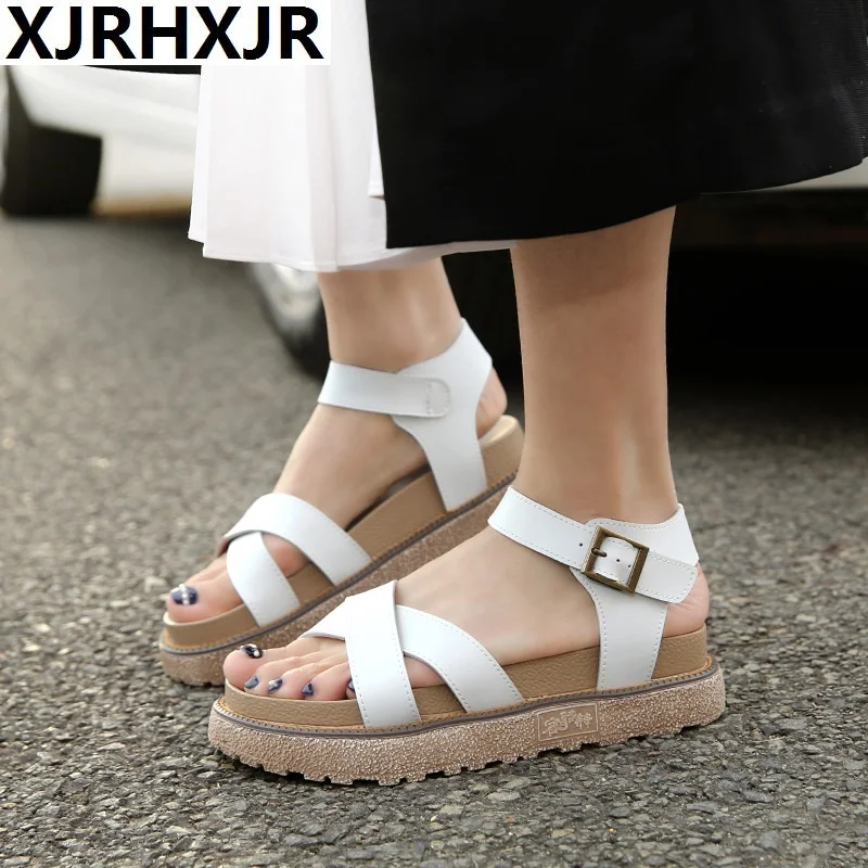 

Summer 2019 New Women's Sandals with Thick Bottom and Buckle Rome Sandals Platform Comfortable Women's Shoes Beach Sandals 43