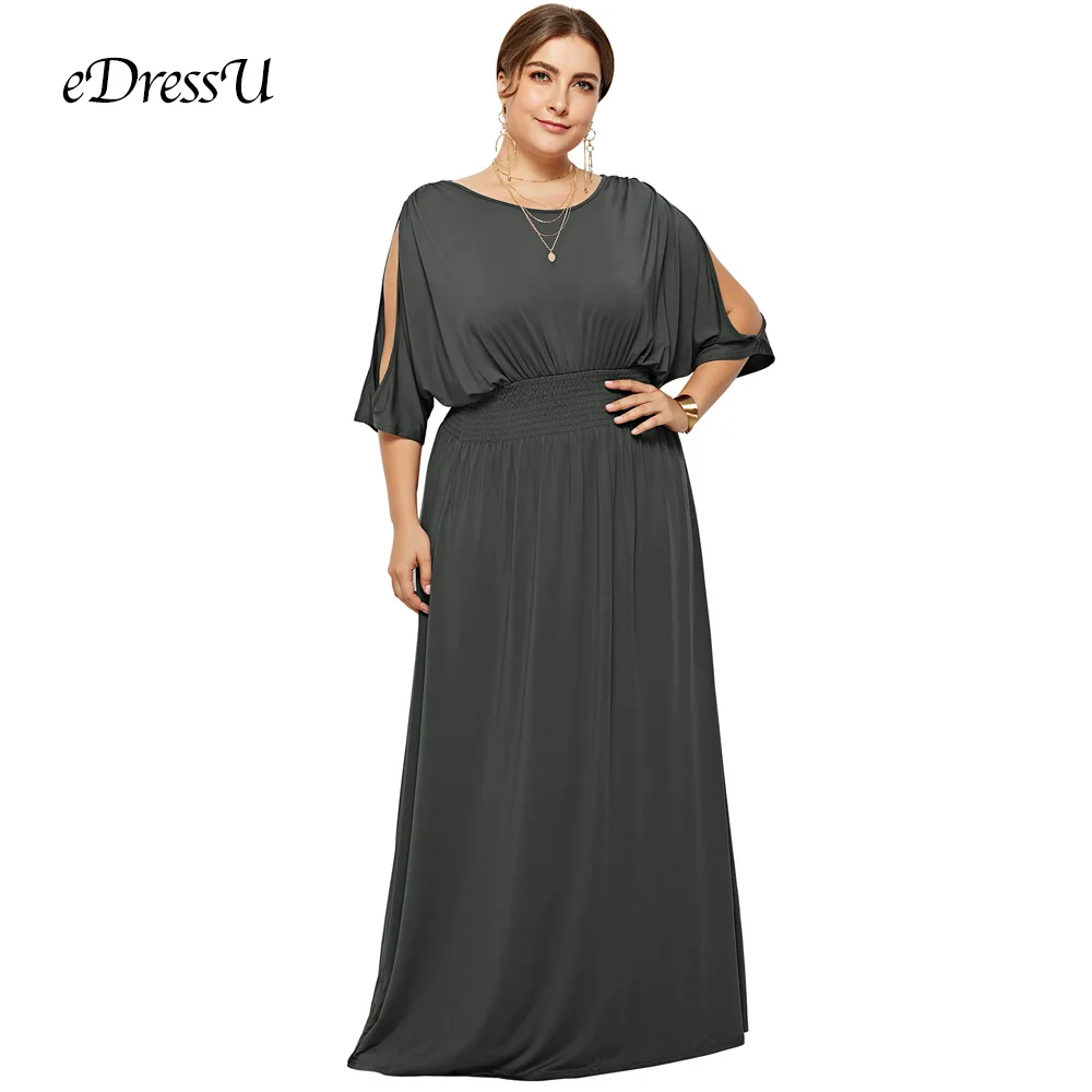 2020 Hot Plus Size Batwing Sleeves Elastic Evening