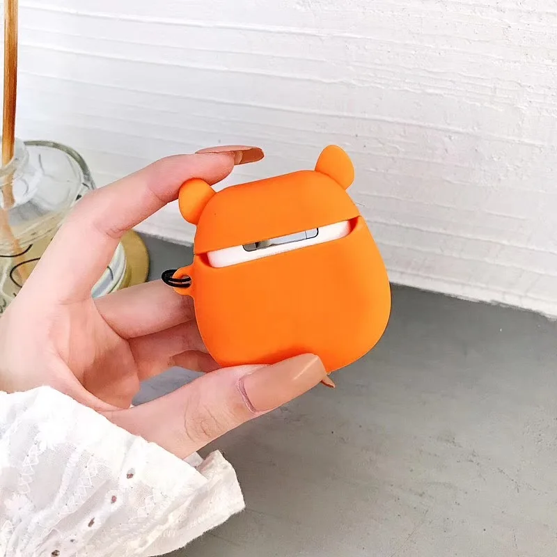 Силиконовый чехол для AirPods Симпатичные Bluetooth наушники чехол для Airpods 2 Мультфильм защитный чехол Роскошный дизайн тигра с кольцом