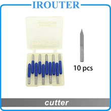 Freeshipping ! 10pcs 3.175mm Flat Bottom CNC wood Router machine Tools Cutting Bits Carving V Shape Engraving tool PCB Cutters