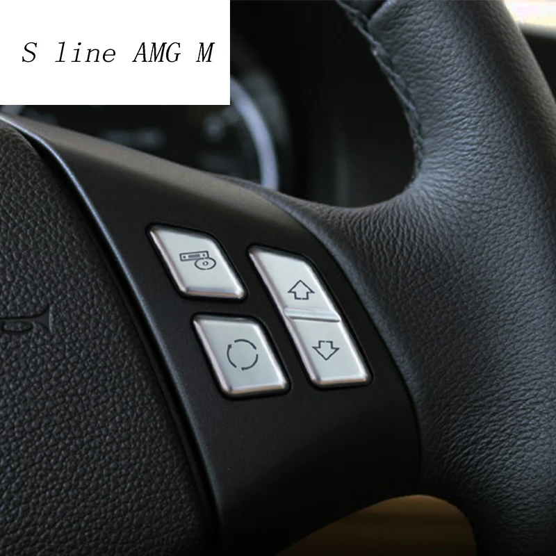 font b Car b font Styling Steering Wheel Button Cover preservation decoration Trim Sticker For