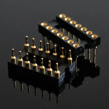 

new 14 PIN 2 X 7 GOLD DIP IC SOCKET PANEL 2.54MM PITCH ADAPTER SWAP G14S