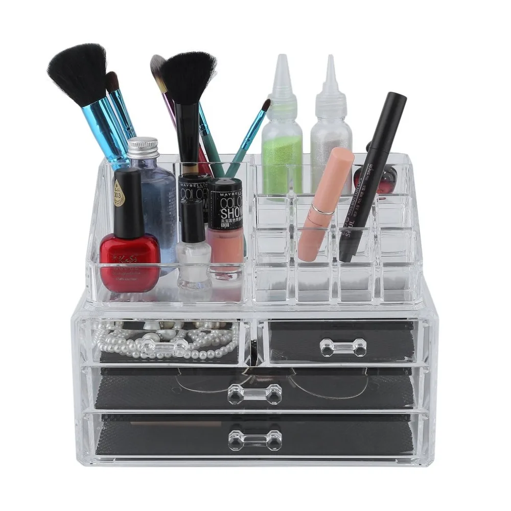 

Multifuntion Transparent Cosmetic Display Box Lipstick Cosmetic Makeup Holder Organizer Creative Desktop Storage Box 2019