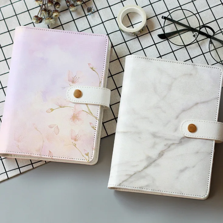 

Coloffice Original stationery simple flamingo fresh six-hole loose-leaf notebook A6 notepad pu leather hand books school prizes