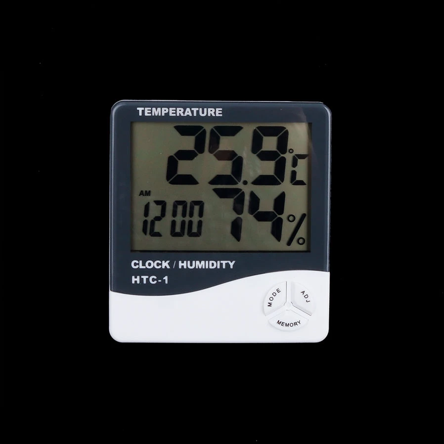 

Temperature Humidity Meter Weather Station Indoor Outdoor Clock HTC-1 Digital Thermometer Hygrometer
