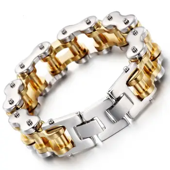 

18/22mm Top Design Punk Mens Women Gothic 316L Stainless Steel Bike Bracelets Motorcycle Biker Chain Bracelet Bicycle Jewelry