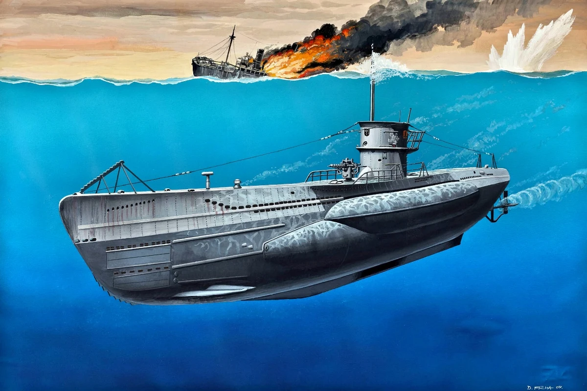 Type-Navy-art-U-Boot-VIIC-WWII-submarine-German-living-room-home-art-decor-wood-frame.jpg