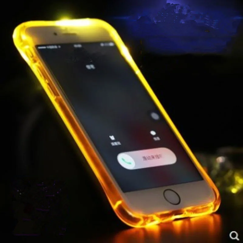 Smart Phone Back Case Para For iPhone 5 5S SE X 6 6S 7 8 Plus Cover AntiKnock TPU LED Flash Light Up Remind Incoming Call Cases |