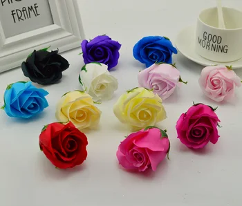 

50pcs Slik scent rose for home wedding decor accessories fake Bath flower DIY wreath Valentine's Day gift Artificial soap flower