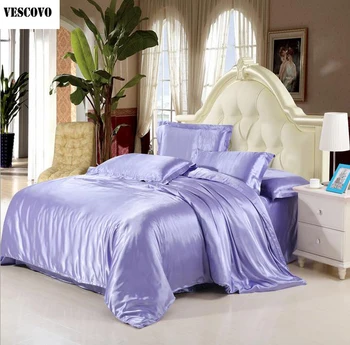 

VESCOVO Luxury Mulberry silk bedding sets duvet cover bedspread bed sheet king/queen/full size silk bedding