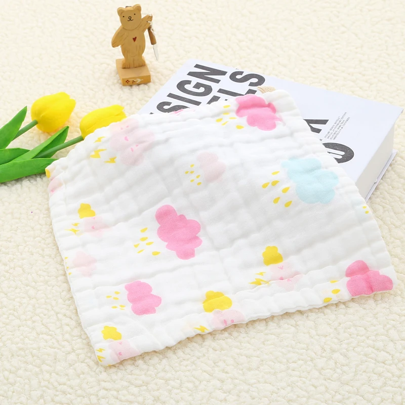 Baby Face Towel 25x25cm 6 Layers Muslin Cotton Soft Baby Towels Handkerchief Bathing Feeding Face Washcloth Wipe Burp Cloths