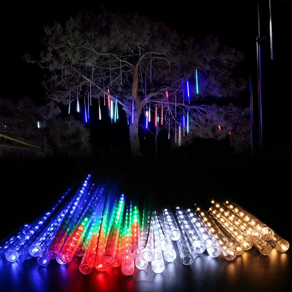 ЕС/США Plug 17 светодиодный s метеоритный дождь трубы светодиодный Рождественский свет свадебный сад Рождественская струнная лампа Наружное освещение