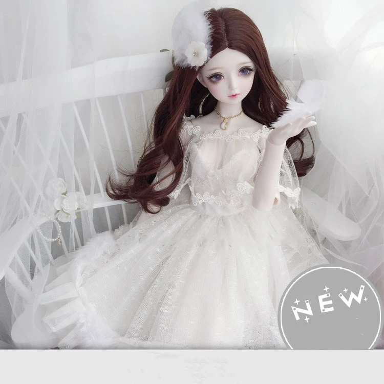 

1/4 1/3 bjd doll white black dress custom made tail beautiful dresses