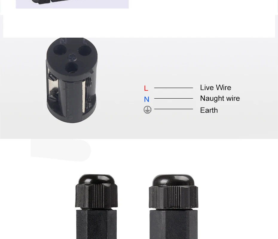 1 шт. водонепроницаемый разъем 3 pin IP67 250V& 10a 5-8 мм 6-12 мм электрический провод кабель герметичный ретардант распределительные коробки терминал