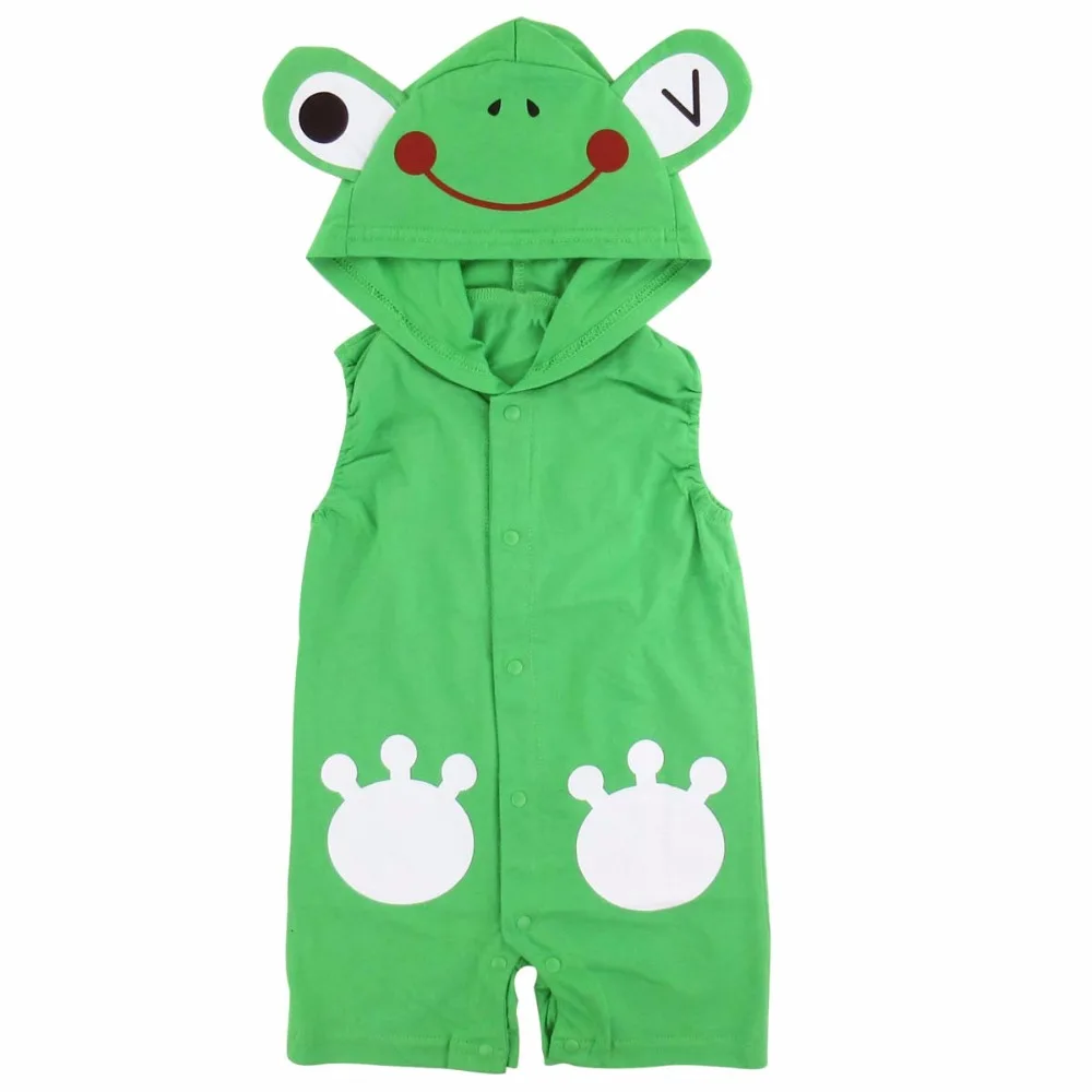 Baby Boy Frog Funny Costume Romper Sleeveless Hooded Vest Baby Outfit