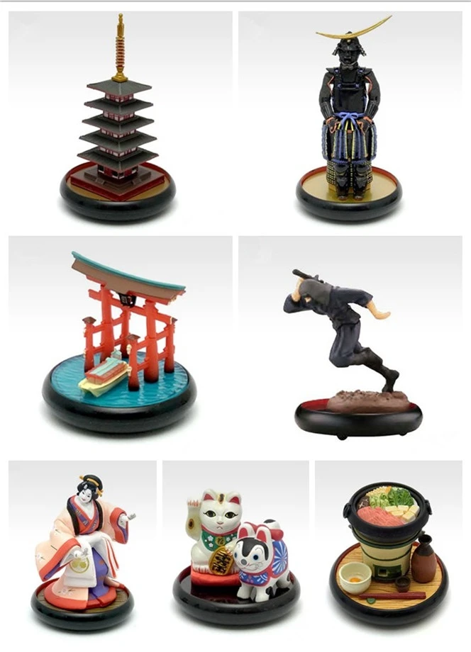 pvc  figure Japanese traditional culture native collection souvenirs generals geisha ninja 7pcs/set  capsule toys