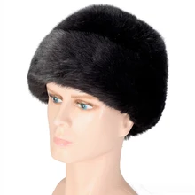 HT1890 Новые шапки осень/зима для мужчин теплая шапка из искусственного меха норки Мужская Толстая шапочка шапки для зимы одноцветная зимняя меховая шапка шапочки