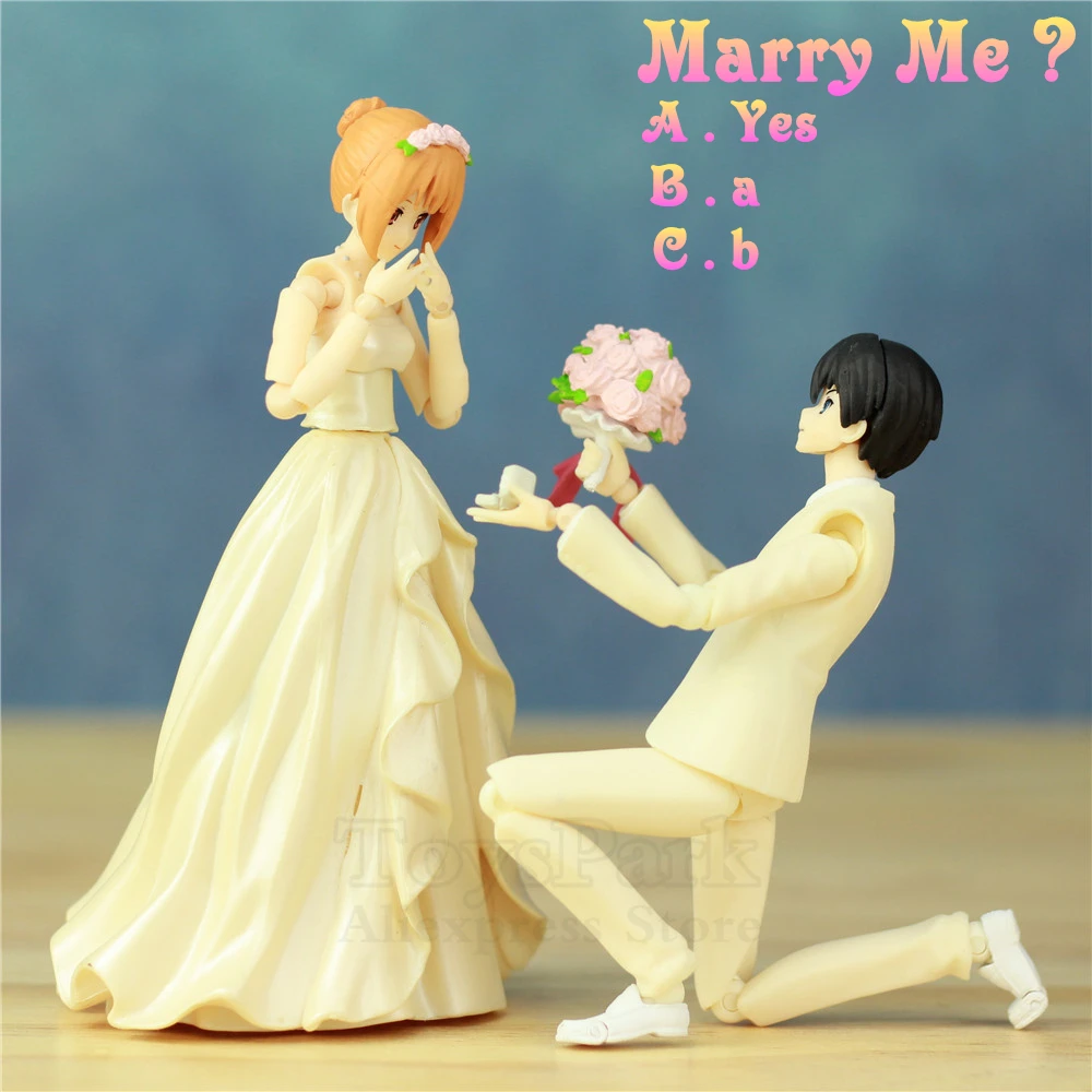 

Wedding dress Bridegroom Bride Tuxedo Suit 12cm 5" Action Figure Doll Toys KO's Figma EX 046 EX 047 Winter Wonder Festival 2018