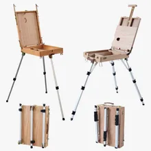 Мольберт Caballete переносной мольберт коробка для краски Художника масляной краски стенд Толстый алюминиевый сплав стол мольберт коробка краски аксессуары