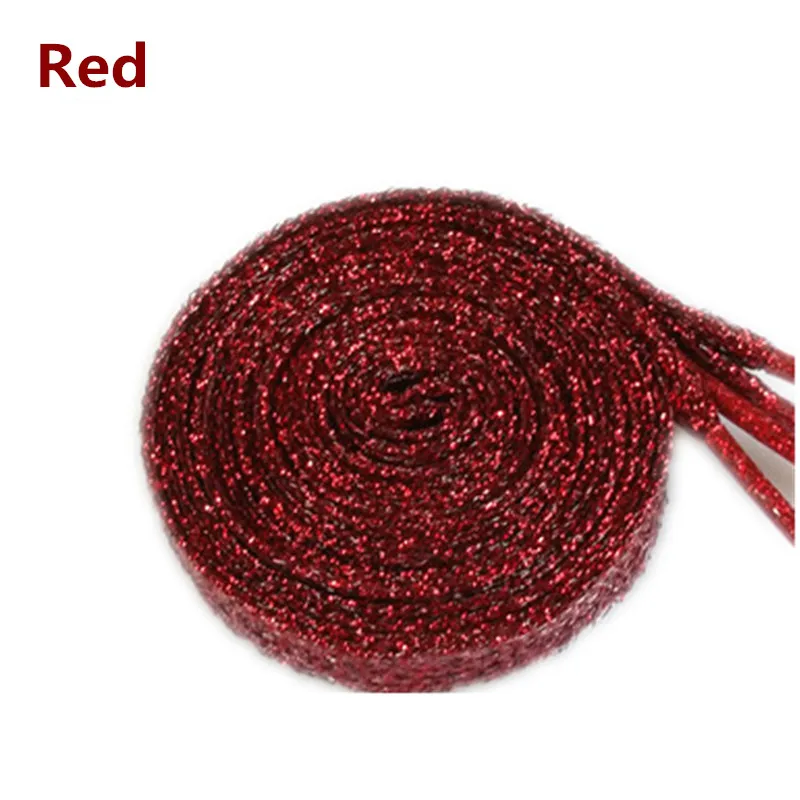 EPHER глянцевый золотистый Серебристый шнурки блестящие плоские шнурки блестящие шнурки рождественские цвета блестящие - Цвет: red