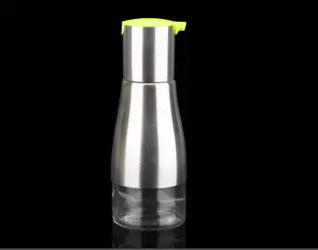 

Kitchen Tableware Gravy Boats 350 ML Stainless steel glass hand grenade paragraph Oil can capped Oil bottle free shipping
