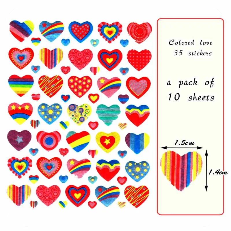 10 компл./упак. 9*12,5 см мини бумага для детей игрушки наклейки пальцы ок наклейки для детских садов наклейки награды - Цвет: C Love5x7