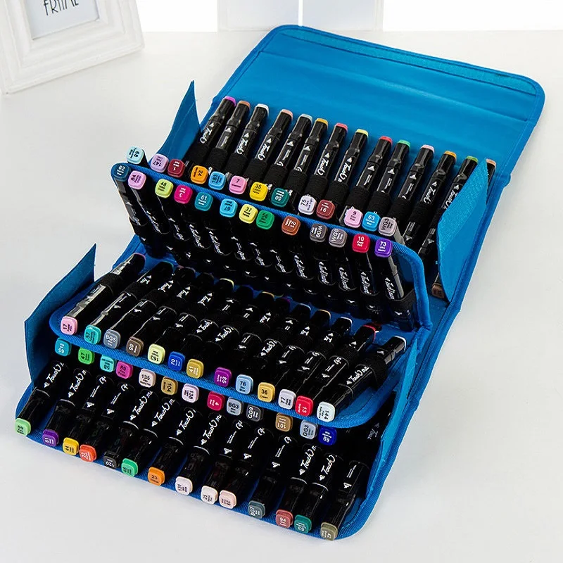 

Sketch Zipper Marker Pen Storage bag 80 Colors Painting Bag Travel Portable Colored Pencil Holder Pen for Artist Students