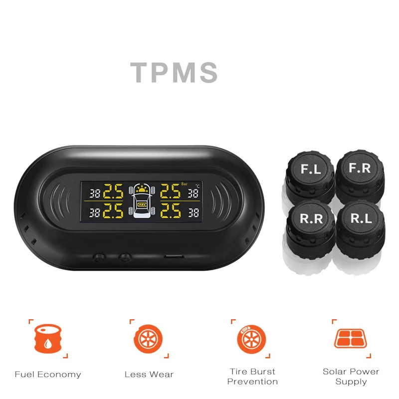 Автомобиль TPMS шин Давление Централизованный мониторинг Системы шины Давление Сенсор Авто охранной сигнализации Монитор Системы Солнечный Мощность зарядки