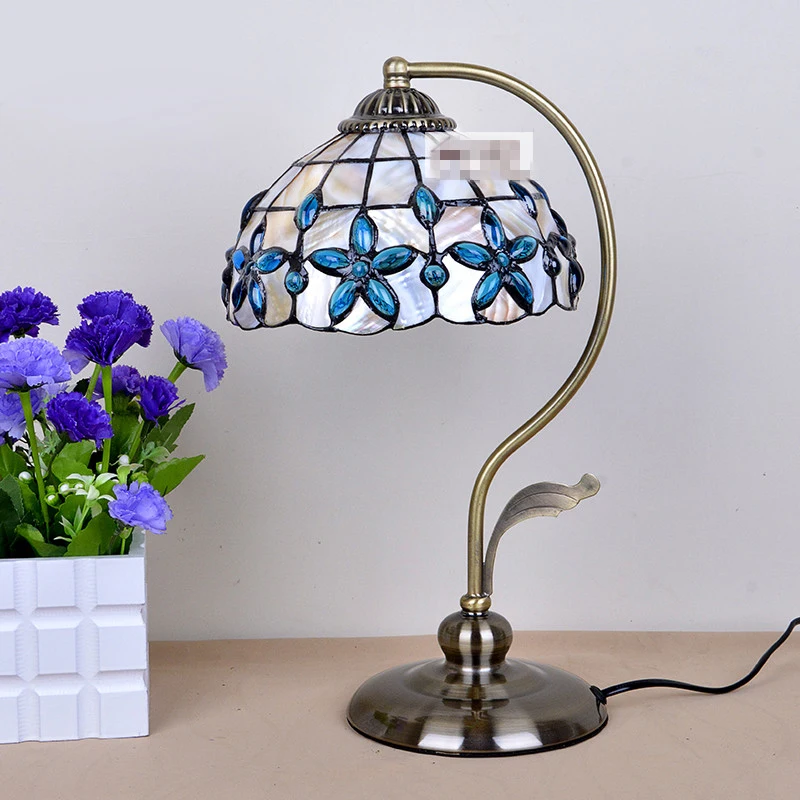 Blue Lilac Shell Table Lamp 3